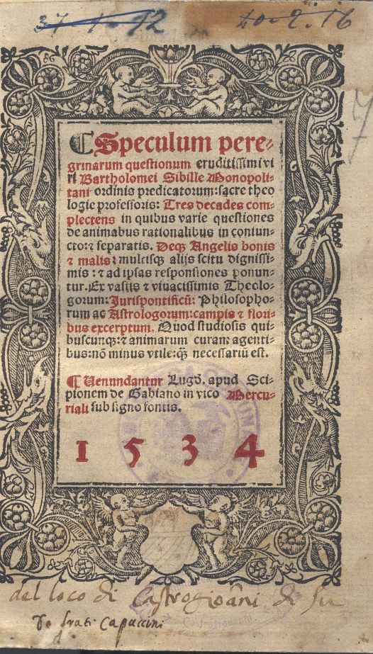 SPECULUM PEREGRINARUM. B. SIBILLA. 1534